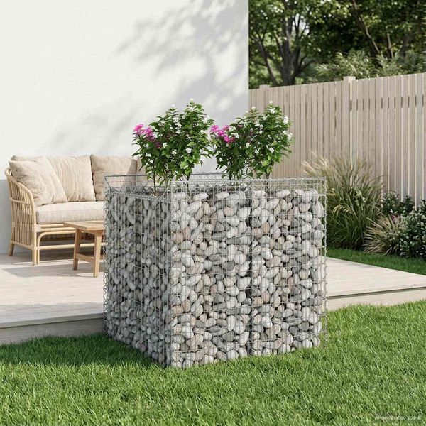 vidaXL Gabionen-Hochbeet 2 pcs Silber 3422224