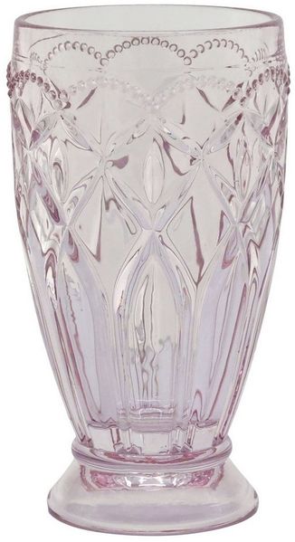 Chic Antique - Wasserglas Trinkglas Glas 350ml Rosa mit Muster 61098607