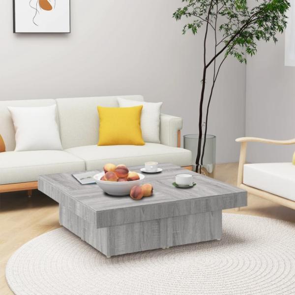 Couchtisch 90 x 90 x 28 cm Holzwerkstoff, Grau