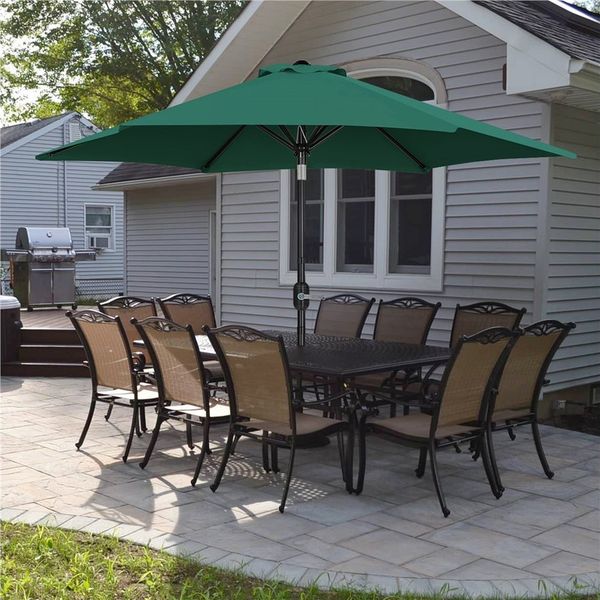 Yaheetech Sonnenschirm Φ 226/269/294 cm, Garten- und Marktschirm mit 6 Metallstreben für Balkon/Terrasse/Garten