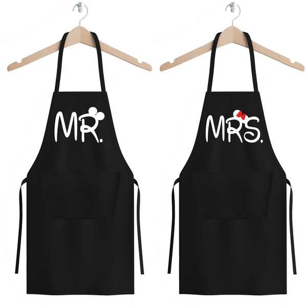 Youth Designz Kochschürze Grill Schürze MR & MRS Mister Misses Pärchen Partner, mit modischem Logo Print
