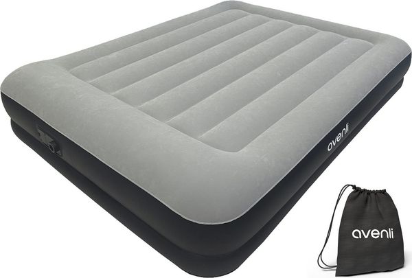 Avenli Luftmatratze Luftbett selbstaufblasend für 2 Personen Queen-Size 203 x 152 x 36 cm, (Gästebett Matratze aufblasbar mit integrierter Elektropumpe, 2-St, Reisebett mit Pumpe & Tragetasche), elektrisch mit weicher beflockter Oberfläche