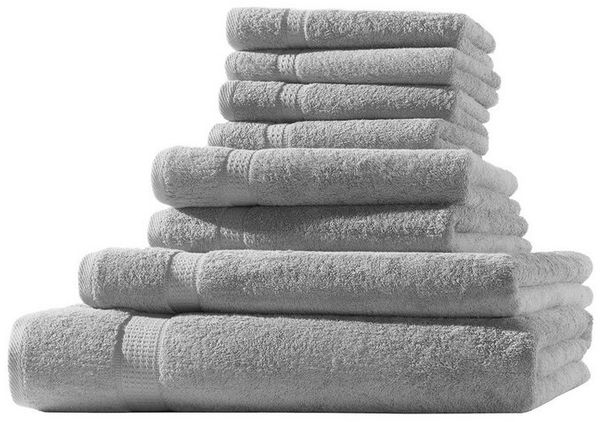 Visaggio Duschtücher Luxuriöse Handtücher aus 100% Baumwolle, Frottier (1-St), Handtücher in luxuriöser Qualität mit Bordüre, einfarbig