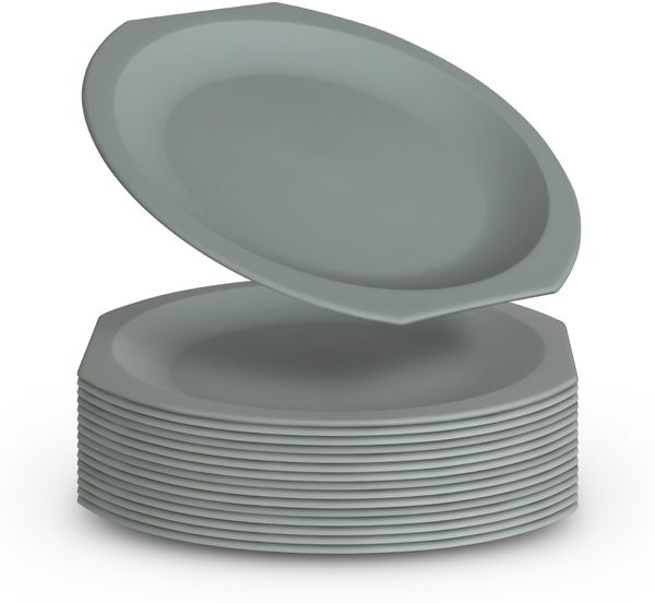 Plastikteller Mehrweg Bruchfester PP Kunststoff ( Ø23cm ) Grün 16er-Pack