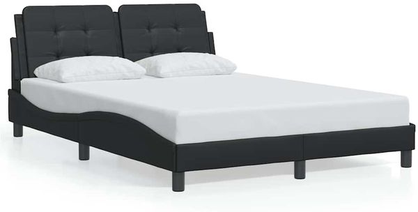 Doppelbett, Bettgestell Modernen ohne Matratze Schwarz 140x190 cm Kunstleder d2614e