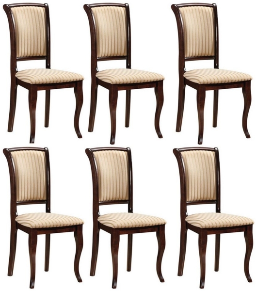 Esszimmerstühl Olivia Küchenstuhl Ausführung Nussbaum dunkel / beige