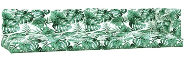 vidaXL Palettenkissen 5-tlg. Blattmuster Stoff