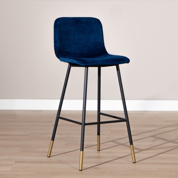 Bronx71 Barhocker Samt Mikky 65 - 78 cm blau