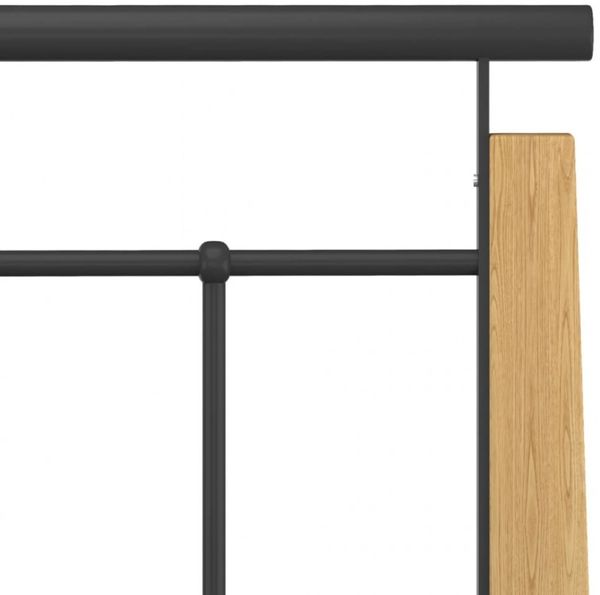 vidaXL Bettgestell Metall und Massivholz Eiche 100x200 cm [324898] Bild 13