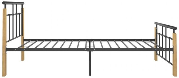 vidaXL Bettgestell Metall und Massivholz Eiche 100x200 cm [324898] Bild 4