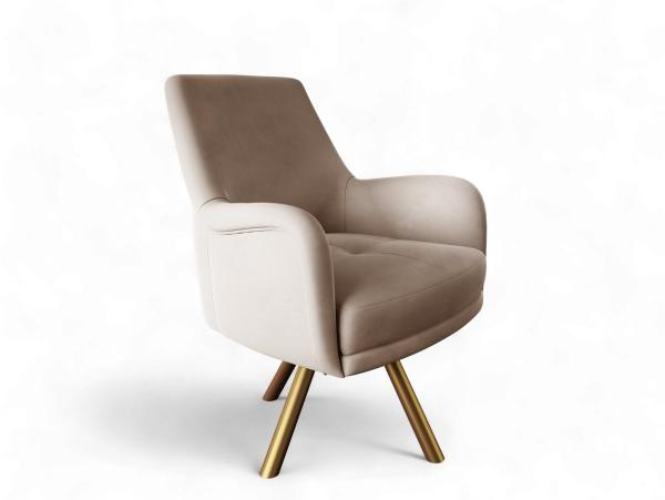 Sessel Drehsessel VALERIE in Stoff Stoff Elisa Velvet Beige