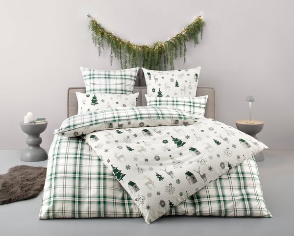 OTTO home Bettwäsche Mikkel, Linon, 2 teilig, Bettwäsche ab Gr. 135x200 cm,100% Baumwolle, Weihnachten