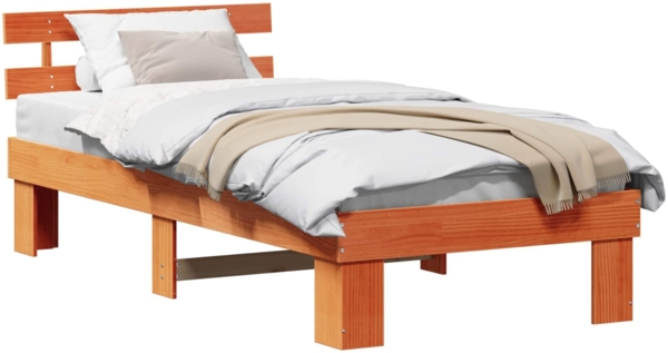 vidaXL Bettrahmen Wachsbraun 75 x 190 cm Massives Kiefernholz 872469