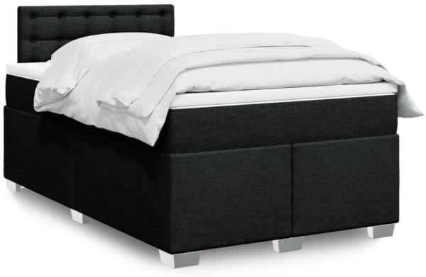 vidaXL Boxspringbett mit Matratze Schwarz 120x190 cm Stoff 3288143