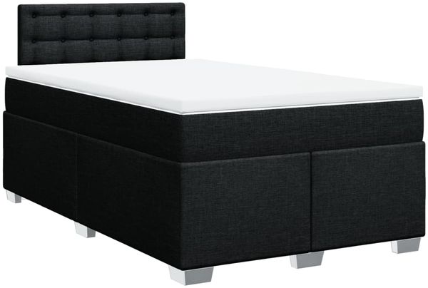 vidaXL Boxspringbett mit Matratze Schwarz 120x190 cm Stoff 3288143 Bild 3