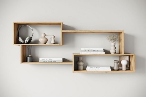 Home affaire Wandboard Wandregal Trio, 1-tlg, Ideal als Bücherregal, Dekoregal oder Ablage im Büro