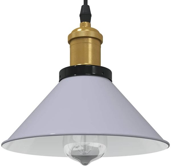 vidaXL Pendelleuchte Höhenverstellbar E27 Grau Glänzend Ø 22 cm Metall 4103446