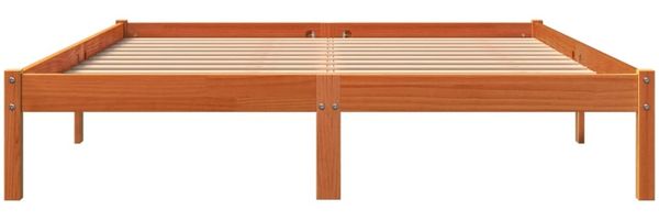 vidaXL Massivholzbett ohne Matratze Wachsbraun 150x200 cm Kiefernholz 844860 Bild 4