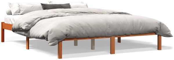 vidaXL Massivholzbett ohne Matratze Wachsbraun 150x200 cm Kiefernholz 844860 Bild 2