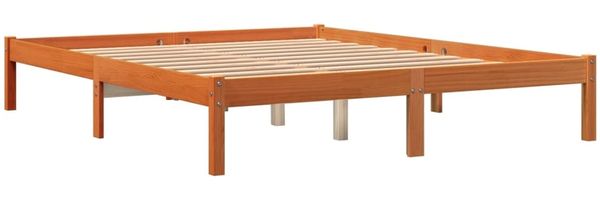 vidaXL Massivholzbett ohne Matratze Wachsbraun 150x200 cm Kiefernholz 844860 Bild 3