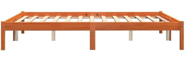 vidaXL Massivholzbett ohne Matratze Wachsbraun 150x200 cm Kiefernholz 844860 Bild 5