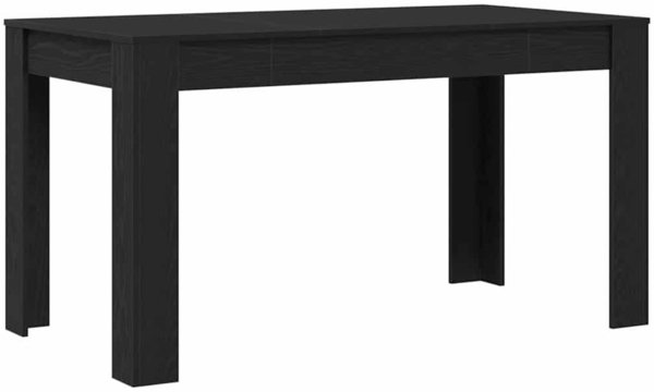 vidaXL Esstisch Schwarz Eichen-Optik 140 x 74,5 x 76 cm Poly-Rattan 862053