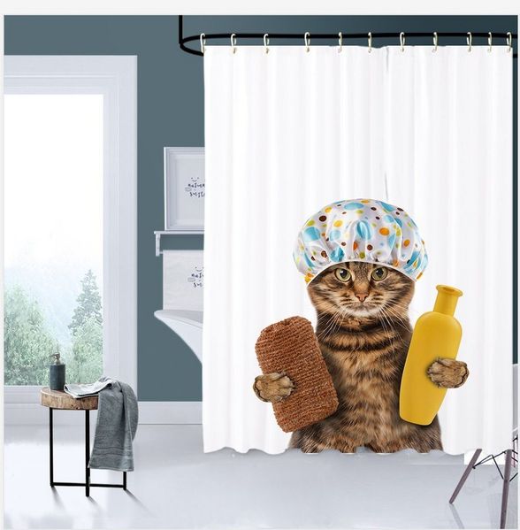 Sanilo Duschvorhang Shower Cat 180 x 200 cm, 100% wasserdicht, Anti-Schimmel-Effekt, hochwertige Qualität
