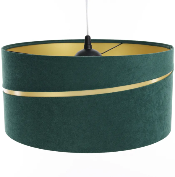 BPS Koncept 01A-003-60 Hängeleuchte SWING Velourss auf PVC-Basis grün, gold 1xE27 60W H:112 Ø60cm dimmbar Bild 2