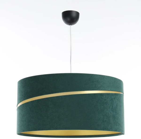BPS Koncept 01A-003-60 Hängeleuchte SWING Velourss auf PVC-Basis grün, gold 1xE27 60W H:112 Ø60cm dimmbar Bild 7