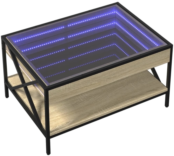 vidaXL Couchtisch mit Infinity-LED Sonoma-Eiche 70x50x38 cm 847703 Bild 2