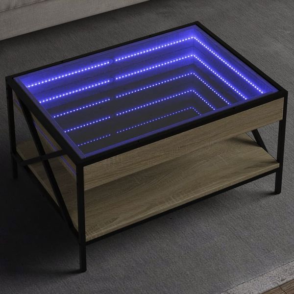 vidaXL Couchtisch mit Infinity-LED Sonoma-Eiche 70x50x38 cm 847703