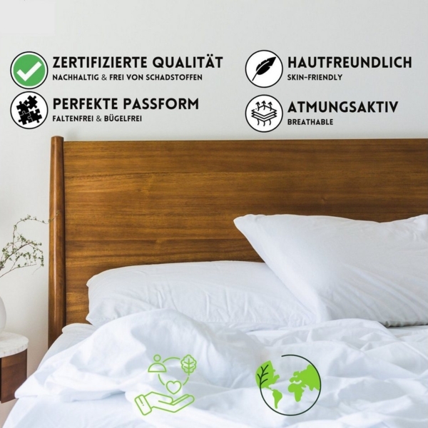 Hometex Premium Textiles Spannbettlaken aus Mikroflausch oder Teddyflausch - Bettlaken extra warm & kuschelig, Gummizug: Rundum, viele Größen und Farben in Premium Qualität Bild 3