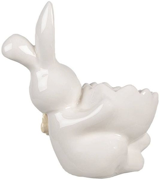 Clayre & Eef Eierbecher Eierbecher Hase 11 cm weißer vintage Deko für Ostern