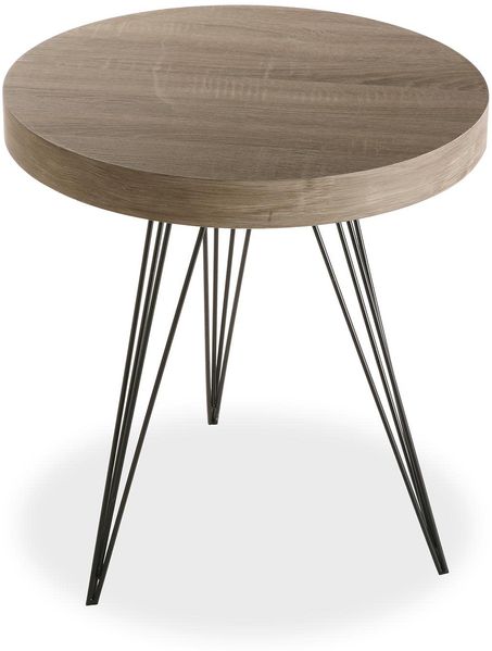 Versa Fontana Beistelltisch für das Wohnzimmer, Schlafzimmer oder die Küche. Moderner, niedriger Tisch, Maßnahmen (H x L x B) 55 x 50 x 50 cm, Holz und Metall, Farbe: Braun und Schwarz