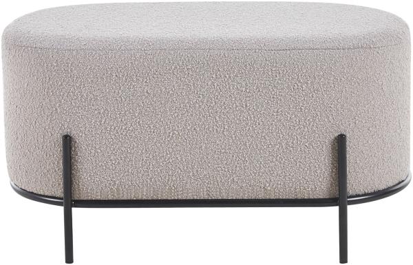 Polsterhocker Bouclé Stoff Taupe Sitzhocker Hocker Fußhocker Stoffhocker