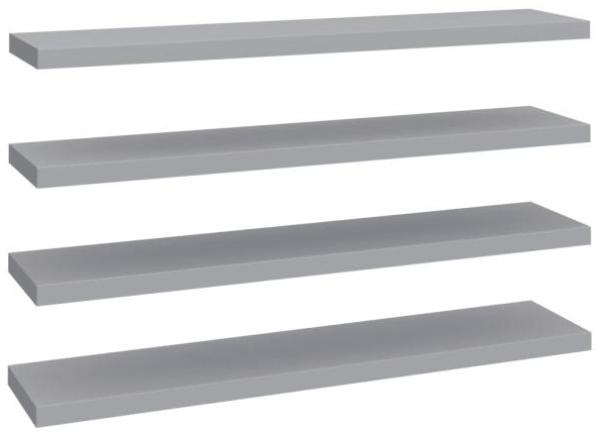vidaXL Schwebende Wandregale 4 Stk. Grau 120x23,5x3,8 cm MDF 323864