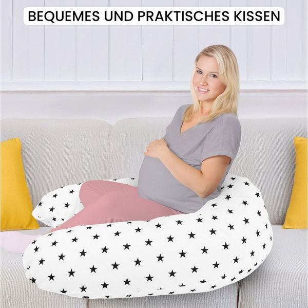 Amilian Stillkissen XXL 170 cm - Schwangerschaftskissen & Seitenschläferkissen mit Bezug, - Lagerungskissen - Nursing Pillow - Pregnancy Pillow, mit Füllung, Schlafkissen für Seitenlage - Körperkissen