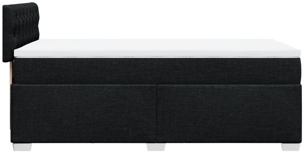 vidaXL Boxspringbett mit Matratze Schwarz 100x200 cm Stoff 3285808 Bild 5
