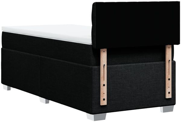 vidaXL Boxspringbett mit Matratze Schwarz 100x200 cm Stoff 3285808 Bild 6