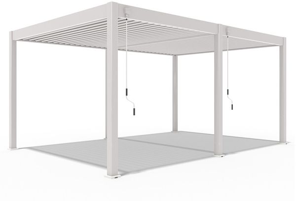 Weide Deluxe Pergola Voll-Aluminium 3,6x5,3m mit Lamellendach freistehend Ivory Sand