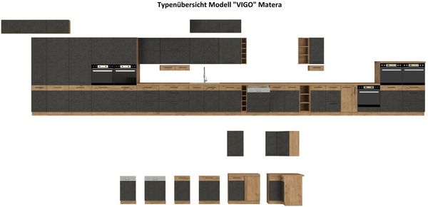'Vigo' Eckküche, Matera Grau Lancelot, 210x350 cm Bild 11