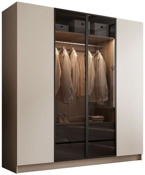 Lookway Kleiderschrank ATRIUM Vier­türiger Schrank mit Glasfront