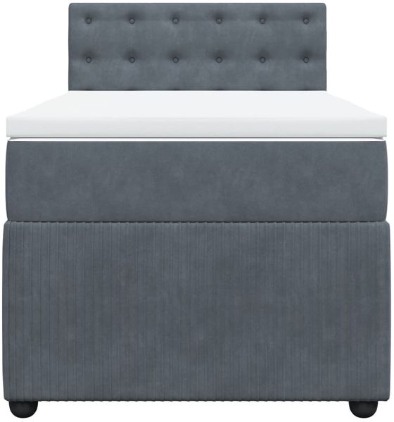 vidaXL Boxspringbett mit Matratze Dunkelgrau 80x200 cm Samt 3287603 Bild 4