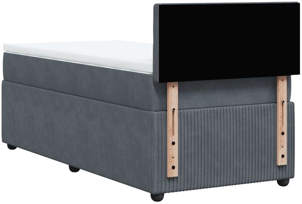 vidaXL Boxspringbett mit Matratze Dunkelgrau 80x200 cm Samt 3287603 Bild 10