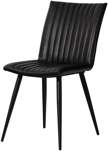 Stuhl Echtleder 45x62x88 schwarz IRON LABEL #25