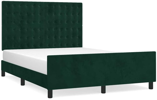 Doppelbett, Bettgestell Modernen ohne Matratze Dunkelgrün 140x190 cm Samt d2353e