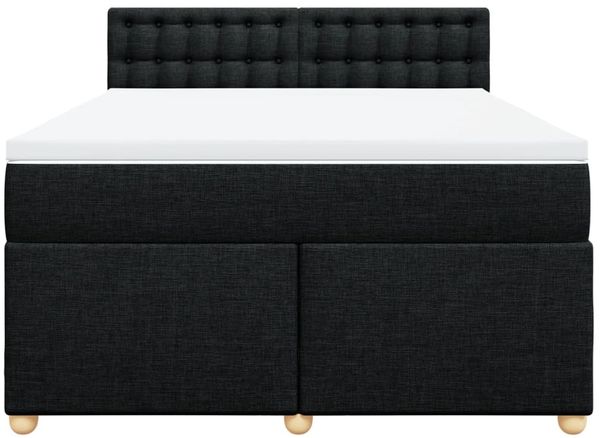 vidaXL Boxspringbett mit Matratze Schwarz 160x200 cm Stoff 3289047 Bild 6