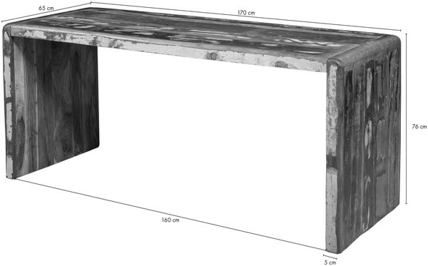 Schreibtisch Altholz 170x65x76 mehrfarbig lackiert FREEZY #40 Bild 8