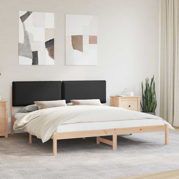 vidaXL Bettgestell mit gepolstertem Kopfteil Schwarz 200 x 200 cm 3405559