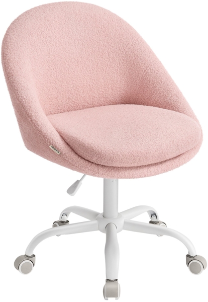 SONGMICS Homeoffice-Stuhl, Schminkstuhl aus Fleece, Schreibtischstuhl, Schaumstoffpolsterung, höhenverstellbar